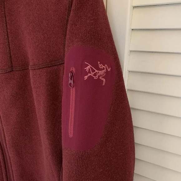 Arc'Teryx Womens Large Covert Cardigan Fleece Full Zip Up Jacket Sweater Maroon - Picture 4 of 13